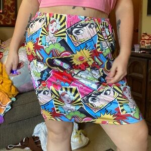 Pop art retro Lichtenstein bodycon skirt
